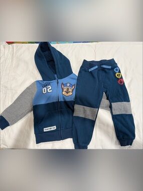 Paw Patrol Chase Hoodie & Joggers Set - Navy and Light Blue 4T